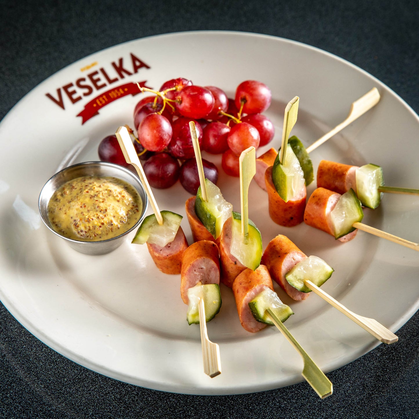 Kabanos-Pickle Skewer
