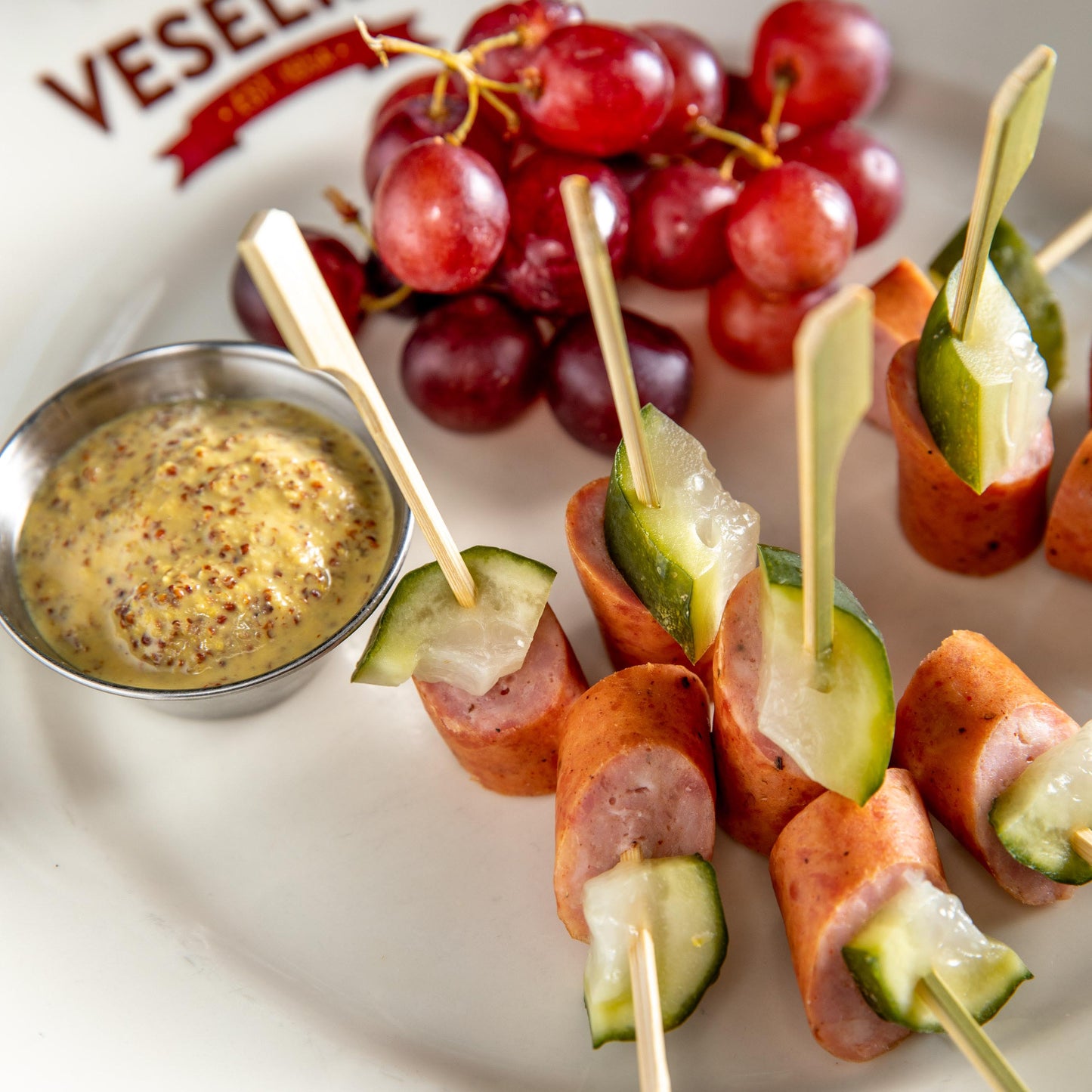 Kabanos-Pickle Skewer